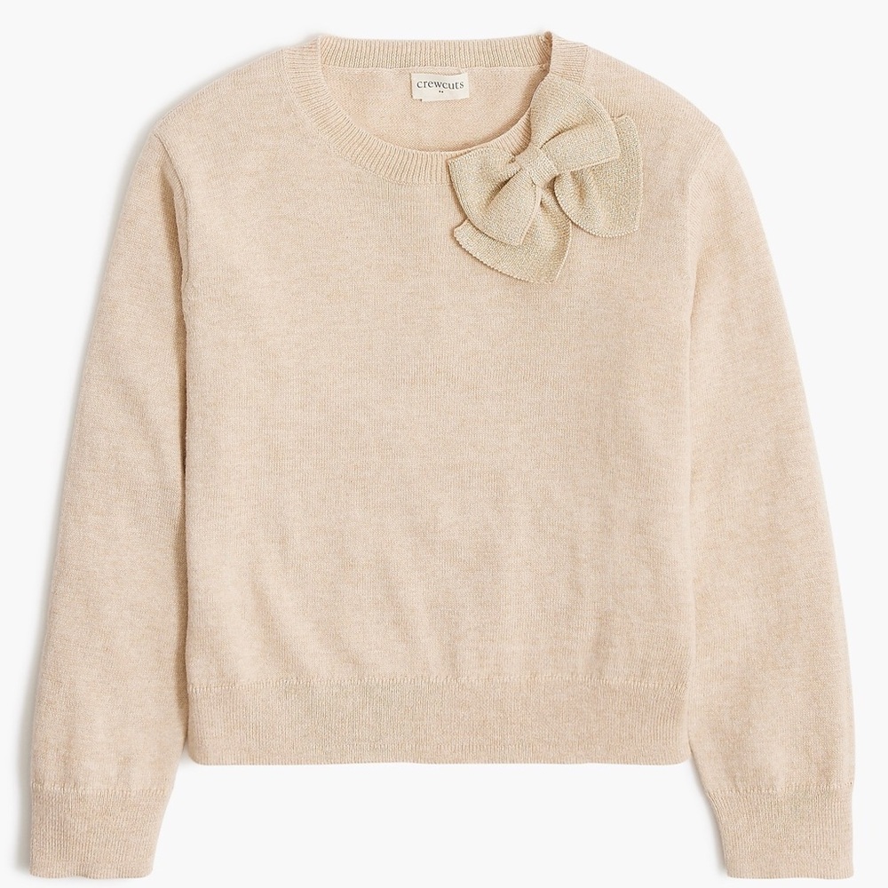 NEW J. CREW CREWCUTS METALLIC BOW SWEATER